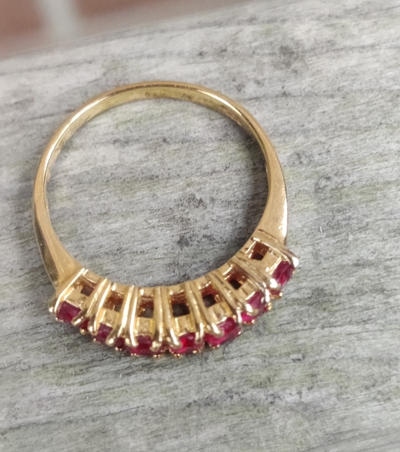 Vintage Vermeil Sterling Ruby Ring - Picture 6 of 9